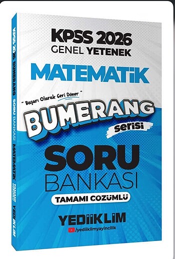Yediiklim Yayınları 2026 KPSS Genel Yetenek Bumerang Matematik T
