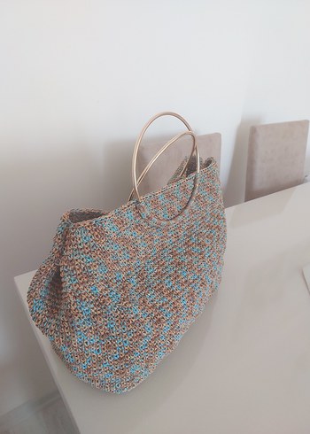kağıt ip çanta ebruli renk - Görsel 2