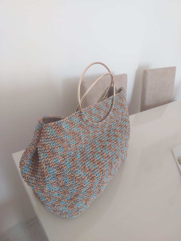 kağıt ip çanta ebruli renk - Görsel 2
