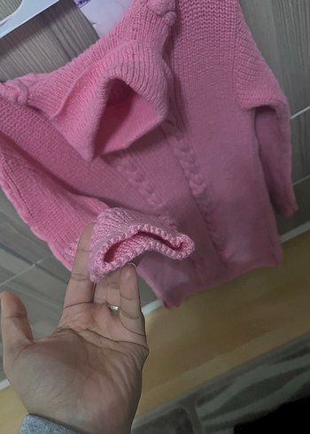 Diğer Pembe Mini Boğazlı Örgü Kazak