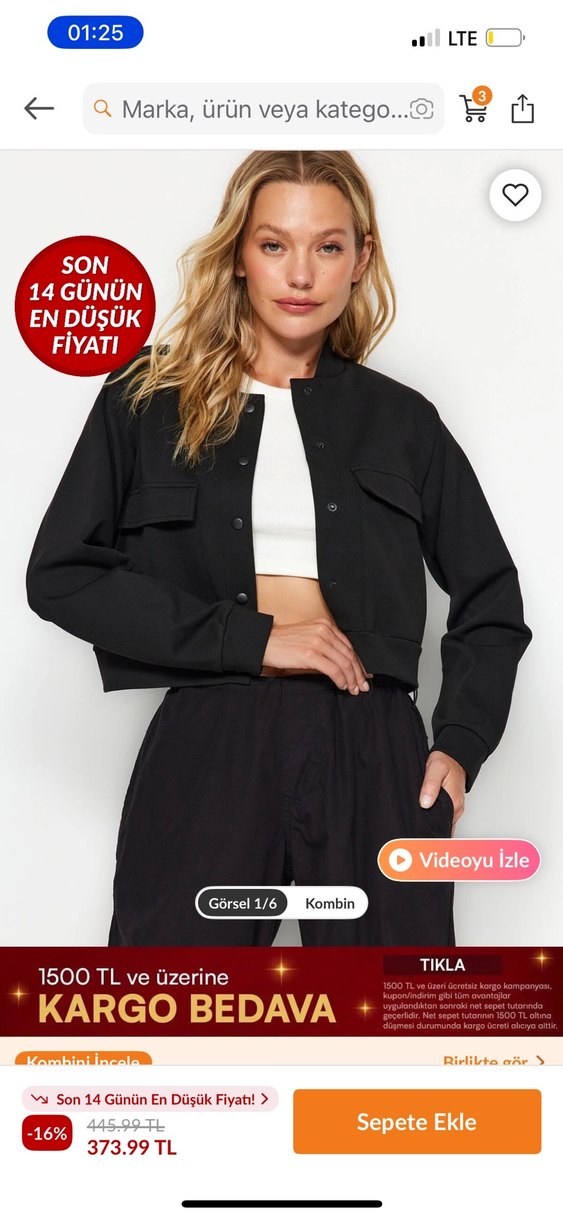 Siyah Kadın Boyfriend Pantolon - Görsel 3