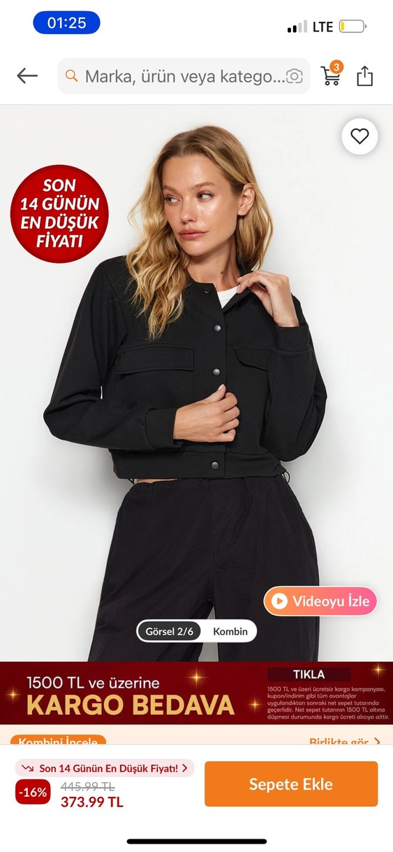 Siyah Kadın Boyfriend Pantolon - Görsel 2