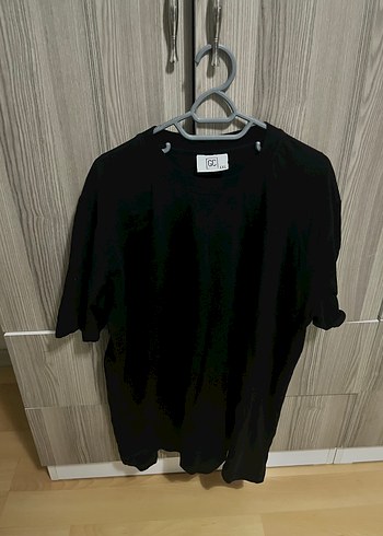 Erkek Siyah Keten Salaş Tişört - Görsel 2