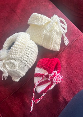 Kız Bebek Beyaz Örgü Patik - Görsel 6