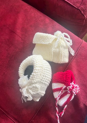 Kız Bebek Beyaz Örgü Patik - Görsel 5