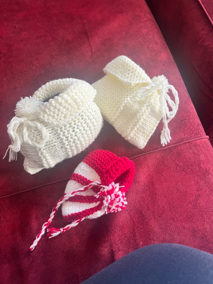 Kız Bebek Beyaz Örgü Patik - Görsel 4