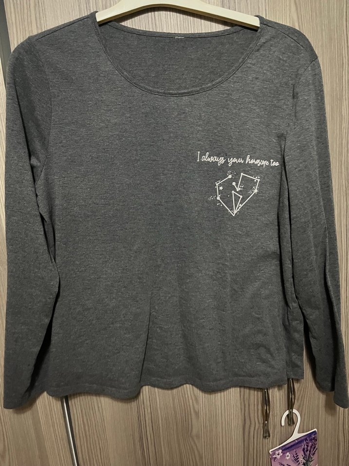 Gri Uzun Kollu Hamile Tişörtü - Görsel 2