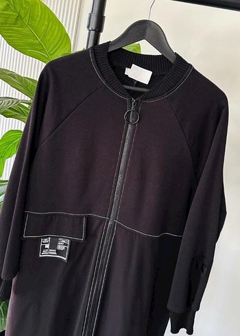 Siyah Uzun Oversize Kadın Kap - Görsel 4