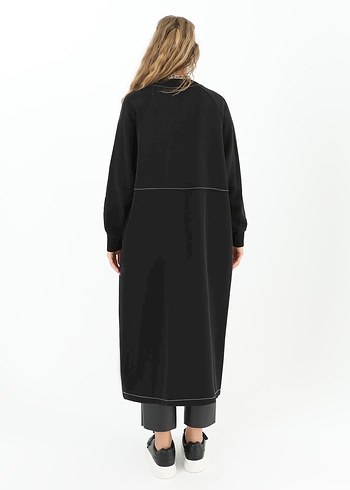 Siyah Uzun Oversize Kadın Kap - Görsel 3