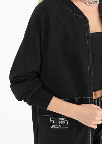 Siyah Uzun Oversize Kadın Kap - Görsel 2