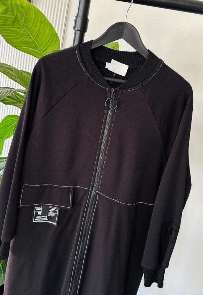 Siyah Uzun Oversize Kadın Kap - Görsel 4