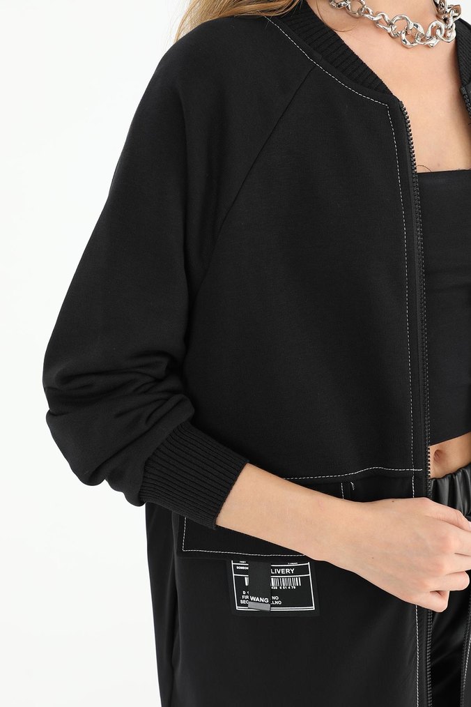 Siyah Uzun Oversize Kadın Kap - Görsel 2