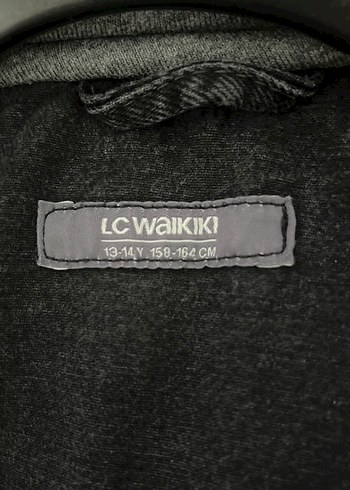 13-14 Yaş Beden Gri Kapüşonlu Salaş Denim Ceket