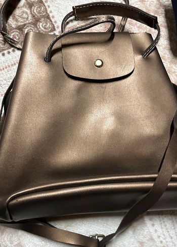 Kahverengi Deri Kadın Çanta Tokalı - Görsel 3