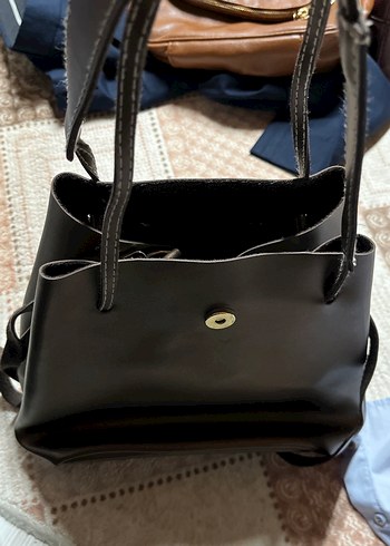 Kahverengi Deri Kadın Çanta Tokalı - Görsel 2