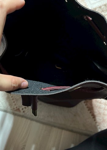 Bordo Deri Kadın Omuz Çantası - Görsel 2