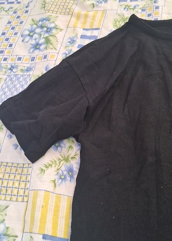 16-17 Yaş Beden Erkek Siyah Baskılı Kısa Kollu Tişört