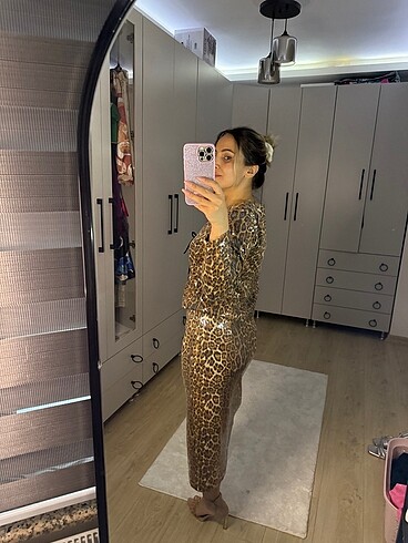 Leopar pullu alt üst takım - Görsel 5