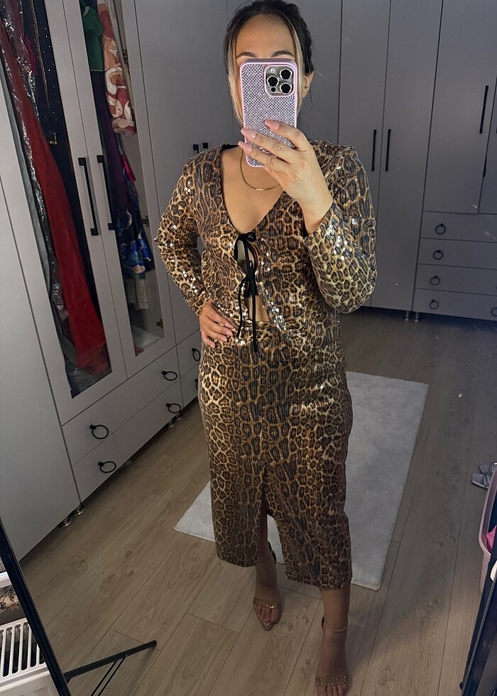 Leopar pullu alt üst takım - Görsel 2