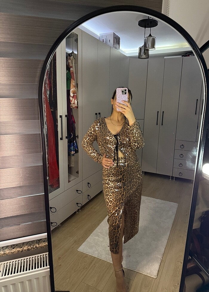 Leopar pullu alt üst takım - Görsel 3