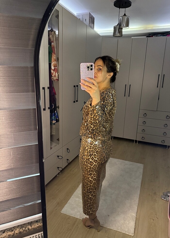Leopar pullu alt üst takım - Görsel 5