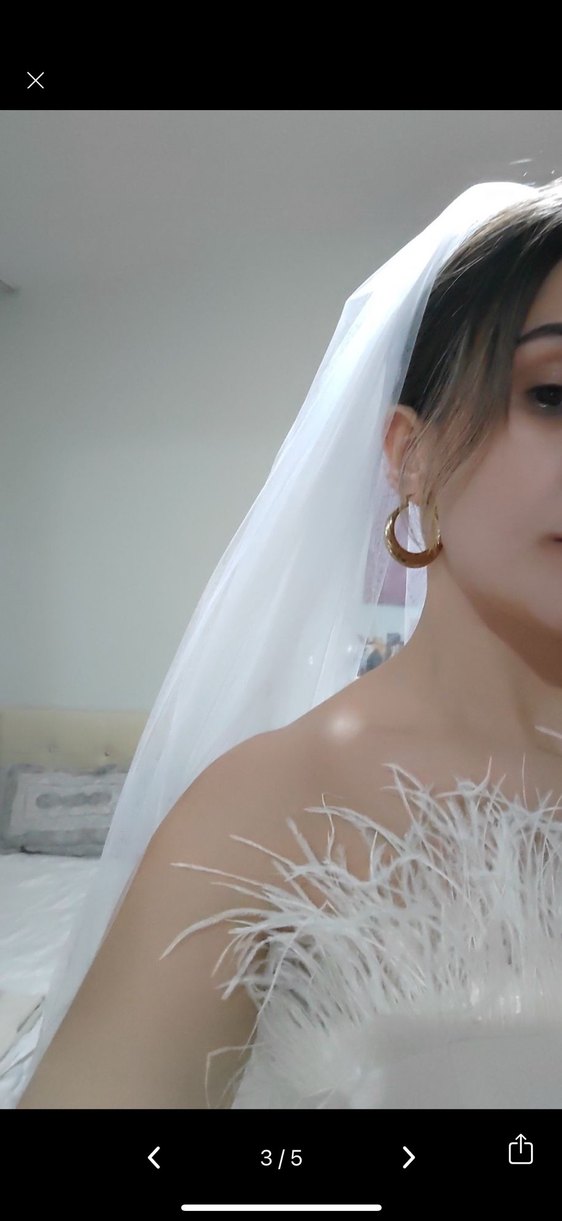 Tüy Detaylı Straplez Beyaz Uzun abiye - Görsel 3