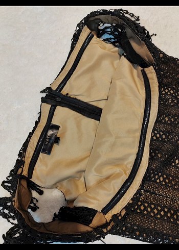 Dantel İşlemeli Siyah Midi Boy  Abiye - Görsel 2