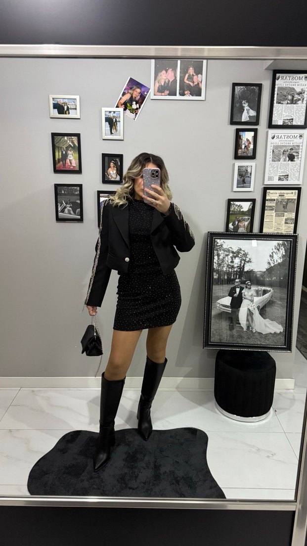 Taşlı elbise - Görsel 4