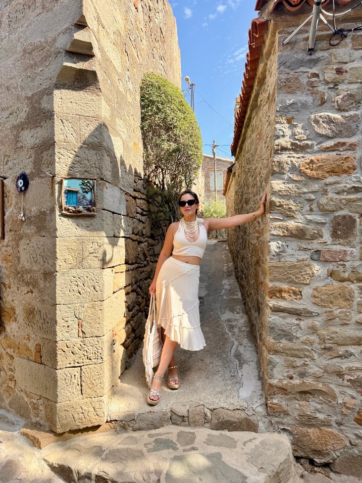 Camel Renkli Bohem Kadın ikili takım - Görsel 2