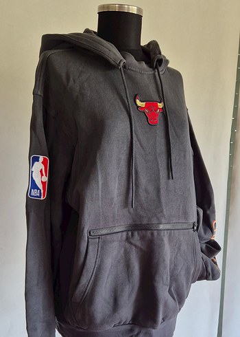 Koyu Gri Chicago Baskılı Fermuarlı Erkek Sweatshirt - Görsel 3