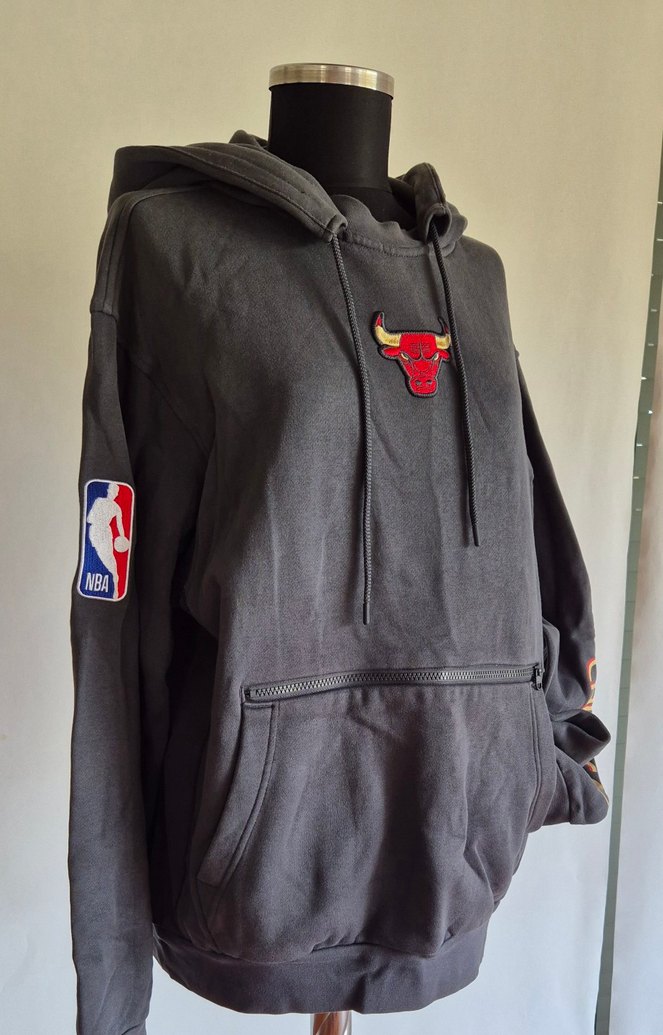 Koyu Gri Chicago Baskılı Fermuarlı Erkek Sweatshirt - Görsel 3