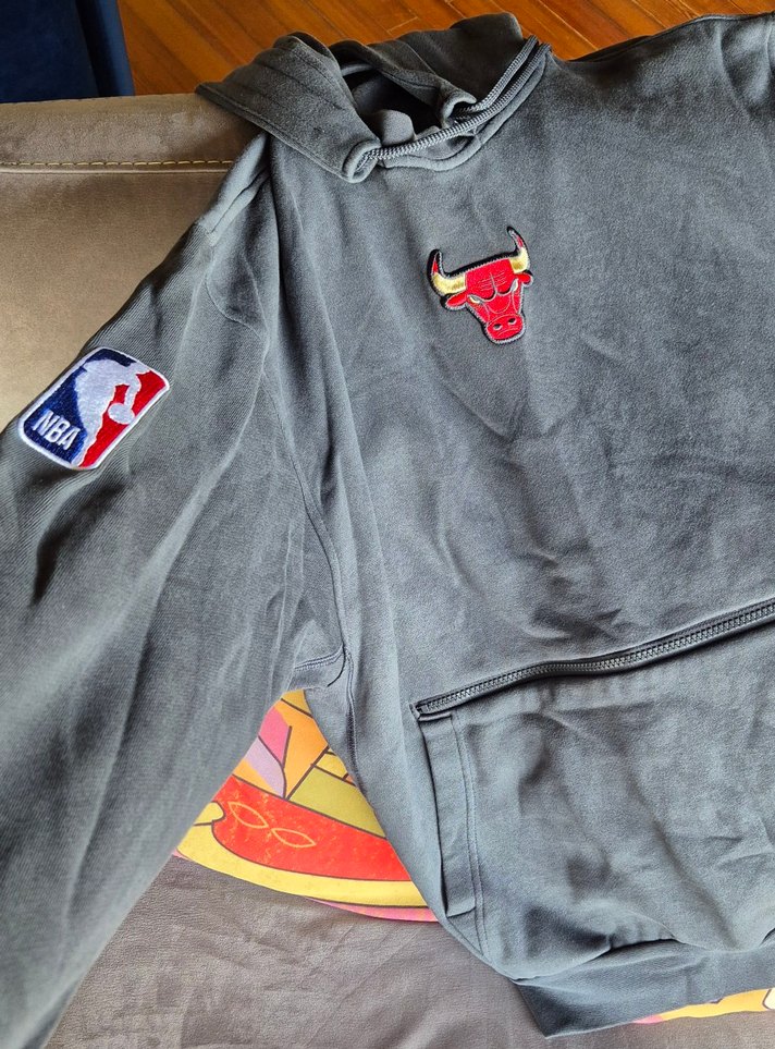 Koyu Gri Chicago Baskılı Fermuarlı Erkek Sweatshirt - Görsel 5