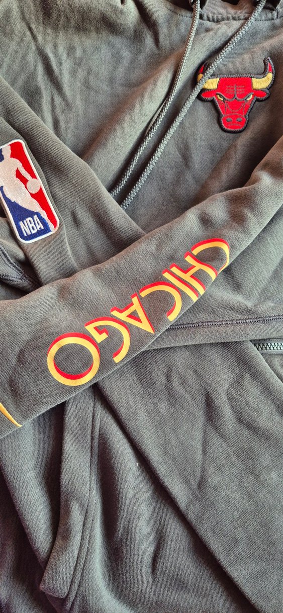 Koyu Gri Chicago Baskılı Fermuarlı Erkek Sweatshirt - Görsel 2