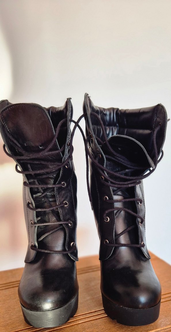 Network Kadın Siyah Deri Topuklu Bot - Görsel 5