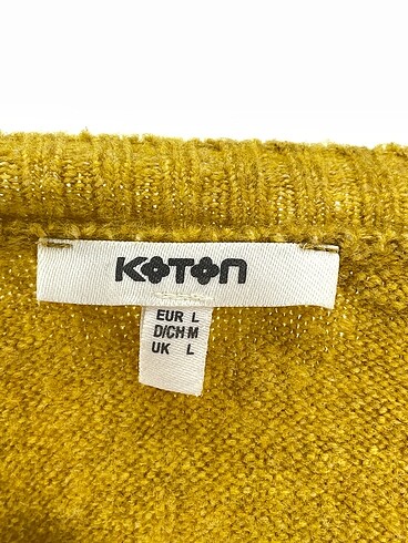 l Beden sarı Renk Koton Kazak / Triko %70 İndirimli.