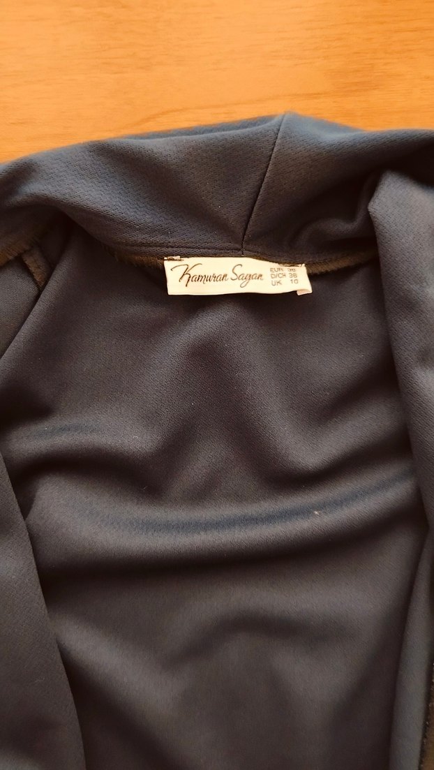 Uzun Kollu, Drapeli Mavi Hamile Kabanı - Görsel 2