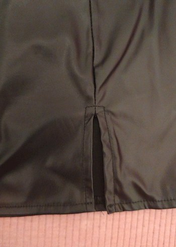 Deri Siyah Mini Etek - Görsel 2