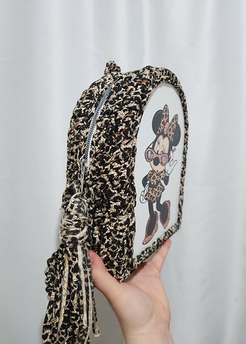  Beden Leopar Desenli Minnie Mouse Çocuk Sırt Çantası