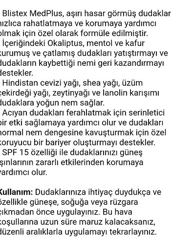 Blistex Medplus Dudak Bakım Kremi - Görsel 2