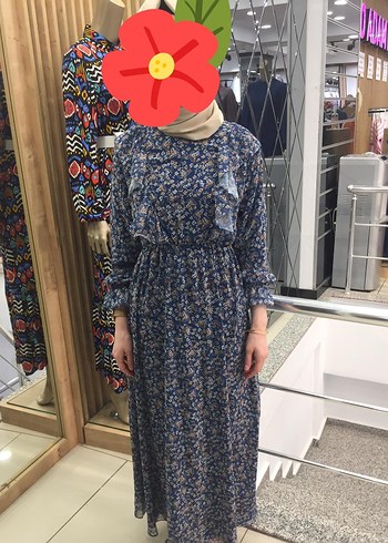 Uzun Kollu Fırfırlı Bohem Elbise - Görsel 8