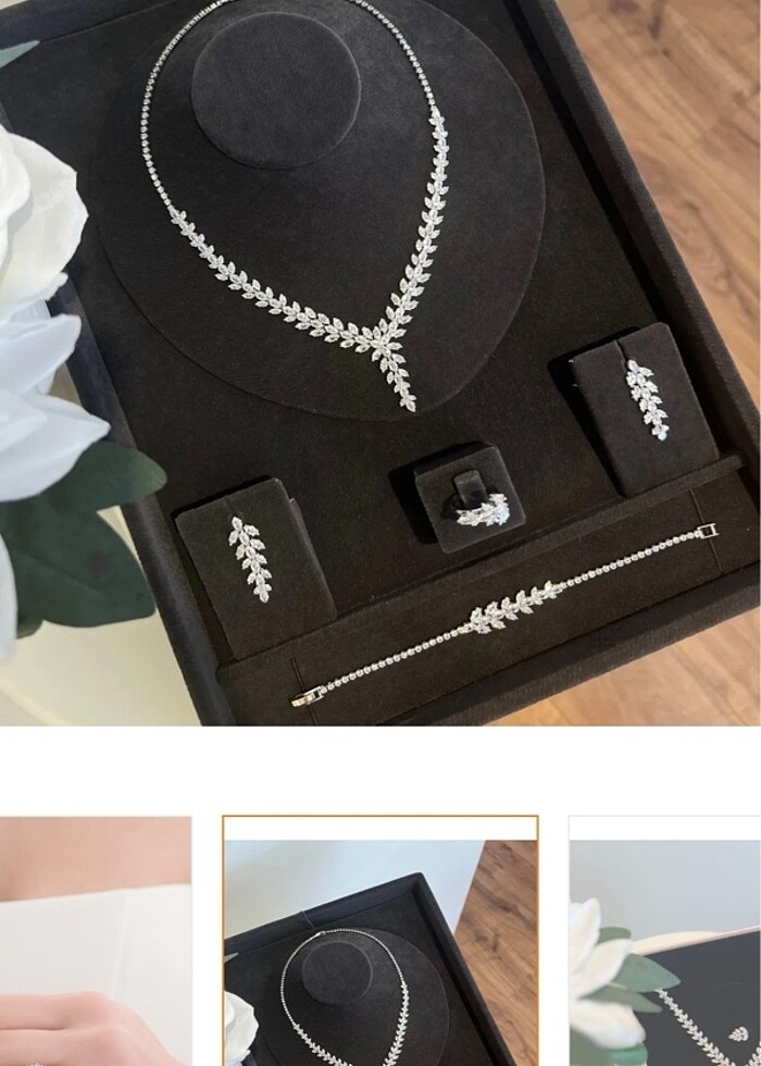 Helen zirkon taşlı takı seti - Görsel 5