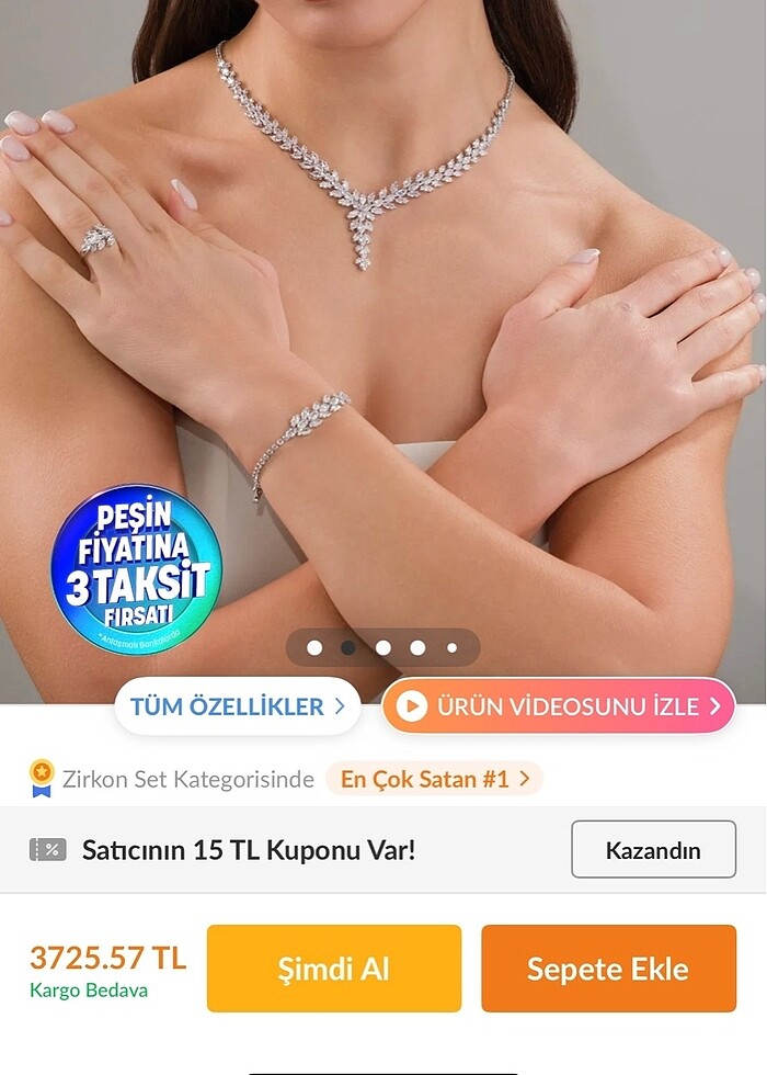 Helen zirkon taşlı takı seti - Görsel 2