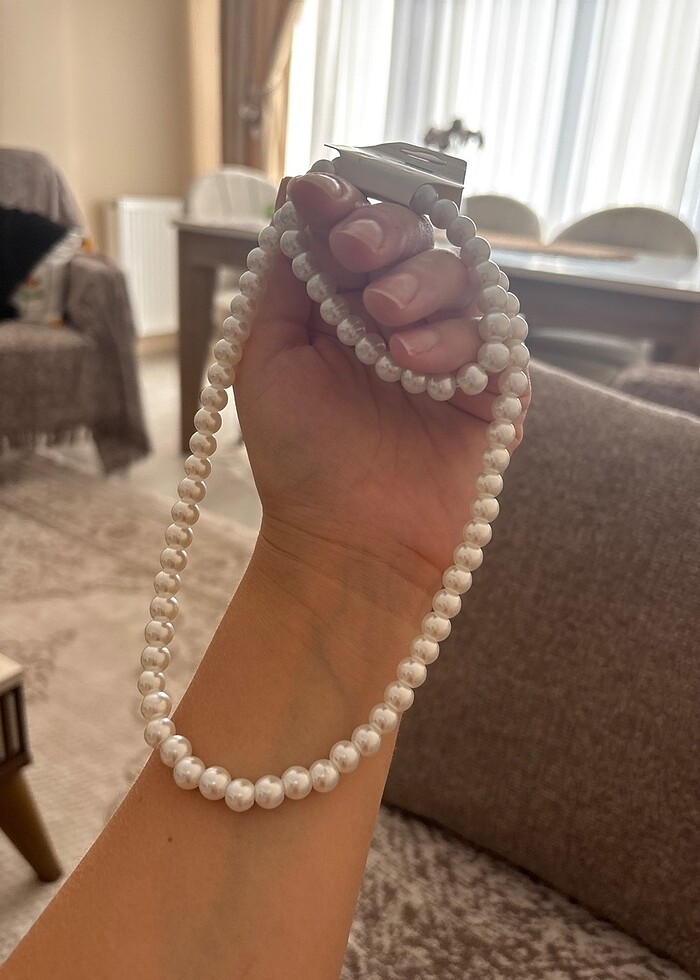 İnci kolye-bileklik set - Görsel 3