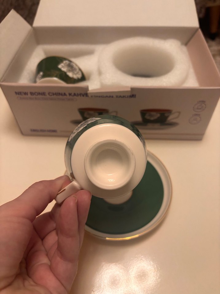 English Home New Bone China Yeşil Kahve Fincan Takımı - Görsel 2