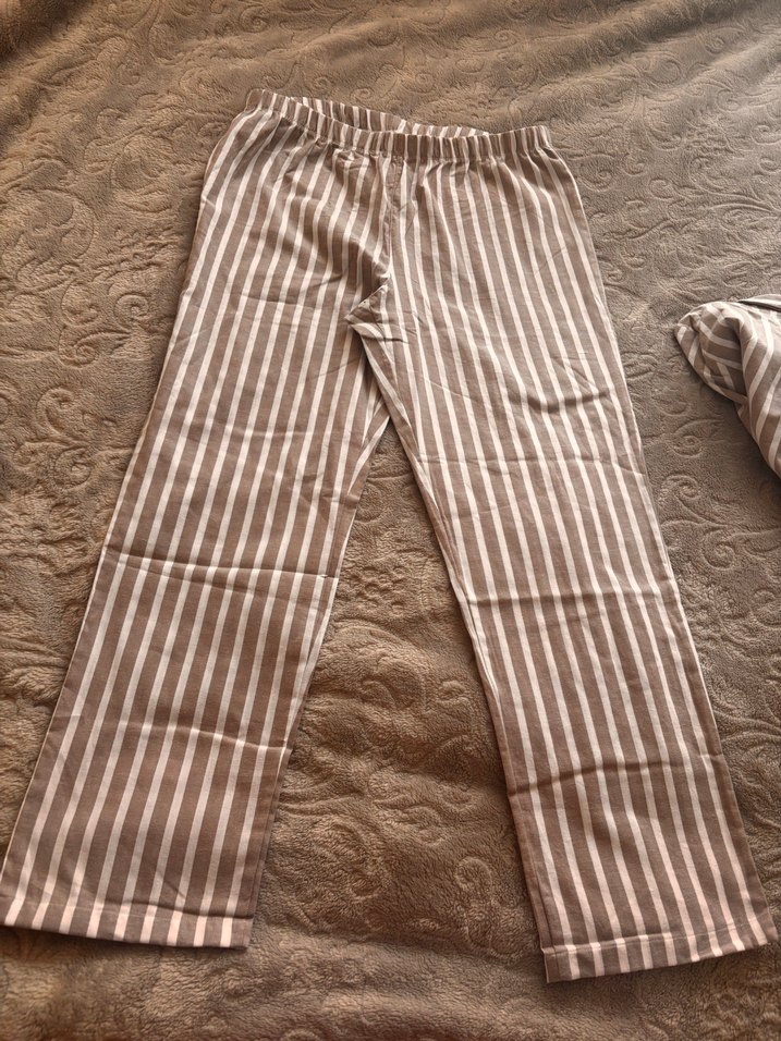 Penti Düğmeli Uzun Kollu Çizgili Kadın Gömlek Pijama Takımı - Görsel 5