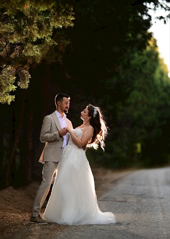 Bohem Beyaz A Kesim Uzun Gelinlik - Görsel 4