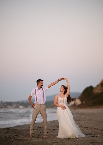 Bohem Beyaz A Kesim Uzun Gelinlik - Görsel 7