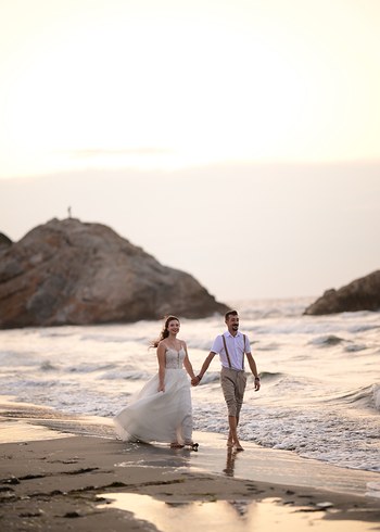 Bohem Beyaz A Kesim Uzun Gelinlik - Görsel 8