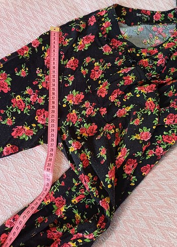 Çiçek Desenli Uzun Bohem Elbise - Görsel 8