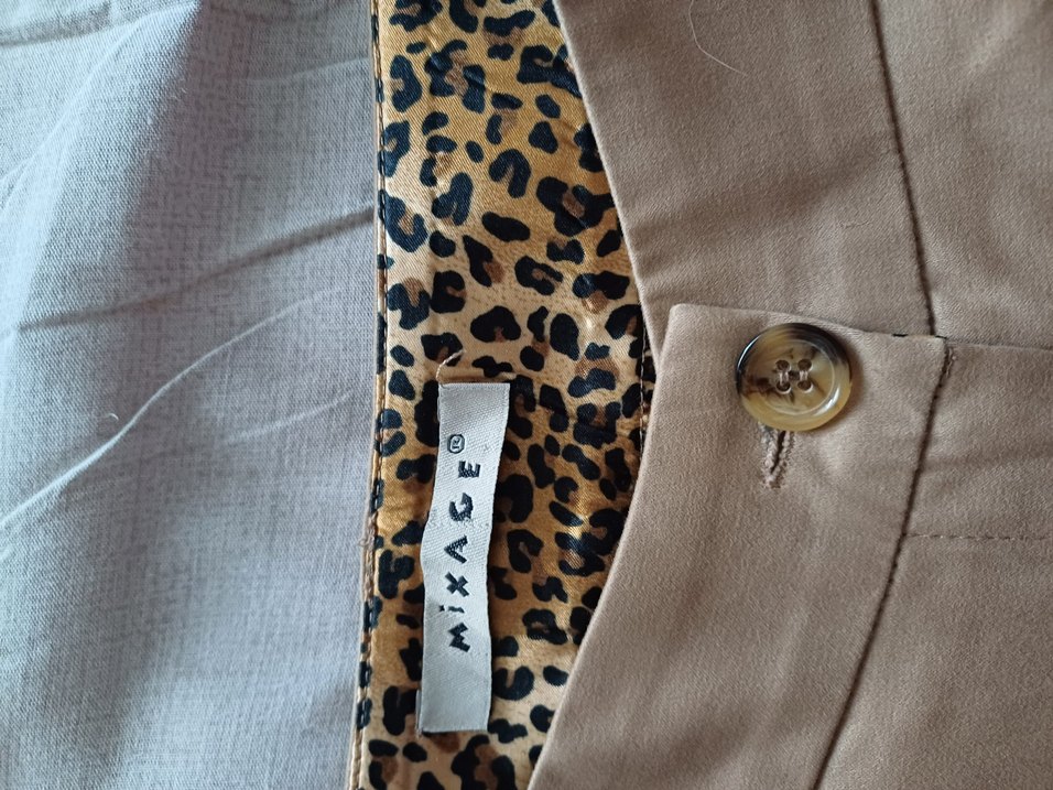 Bej Kadın Keten Kumaş Pantolon - Görsel 3